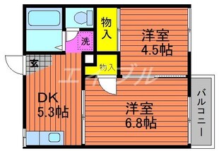 コーポ山陽　A棟の物件間取画像